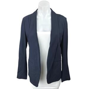 Theory Women's Navy Blue Shawl Collar Open Pocket Blazer Coat Jacket Size M